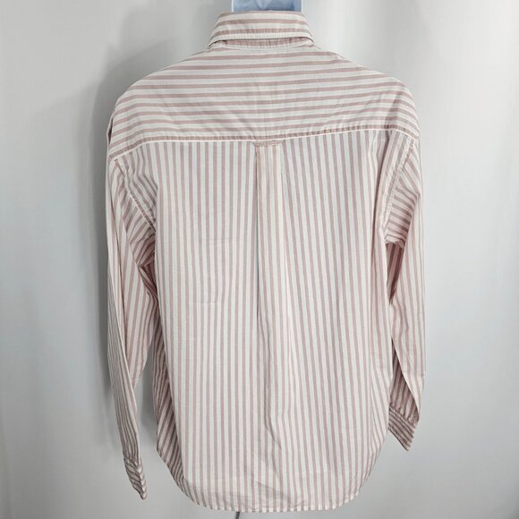 American Eagle Relaxed Fit Men's Pink Striped Button Down Shirt Size M - Picture 8 of 13